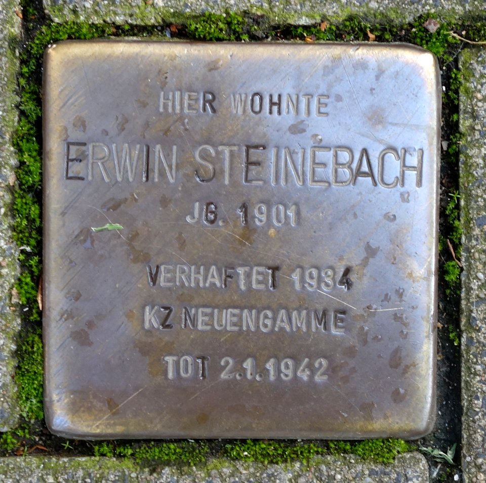 Stolperstein Erwin Steinebach, Düsseldorf, Rethelstraße 63 (2017)