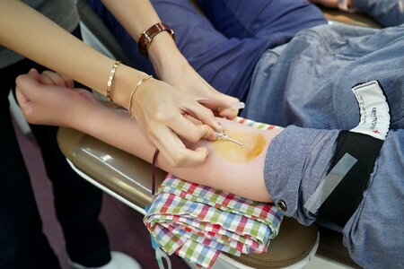 Blood donation man service