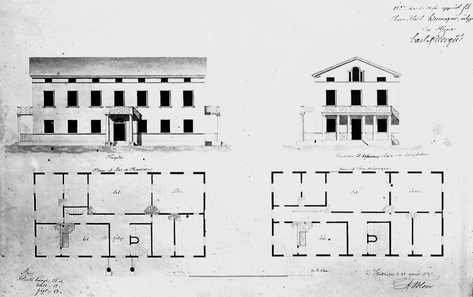 Stora Rosenvik, ritning, 1827