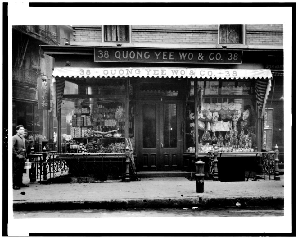 Store front of Quong Yee Wo & Co., Chinatown, New York City LCCN92521815