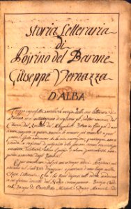 Storia letteraria di Poirino del Barone Giuseppe Vernazza d'Alba. 1772