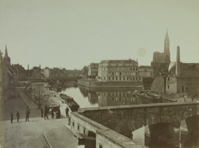 Strasbourg 1874, vue du quai des pêcheurs