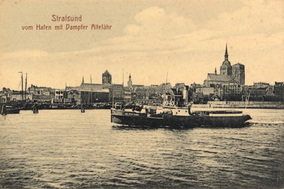 Stralsund, Mecklenburg-Vorpommern - Hafen mit Dampfer Altefähr (Zeno Ansichtskarten)