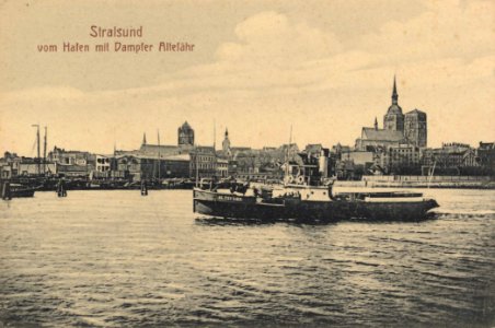 Stralsund, Mecklenburg-Vorpommern - Hafen mit Dampfer Altefähr (Zeno Ansichtskarten)