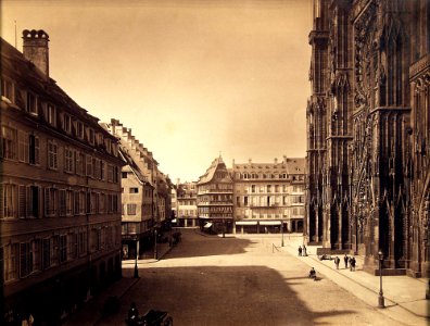 Strasbourg, place de la cathédrale vers 1880