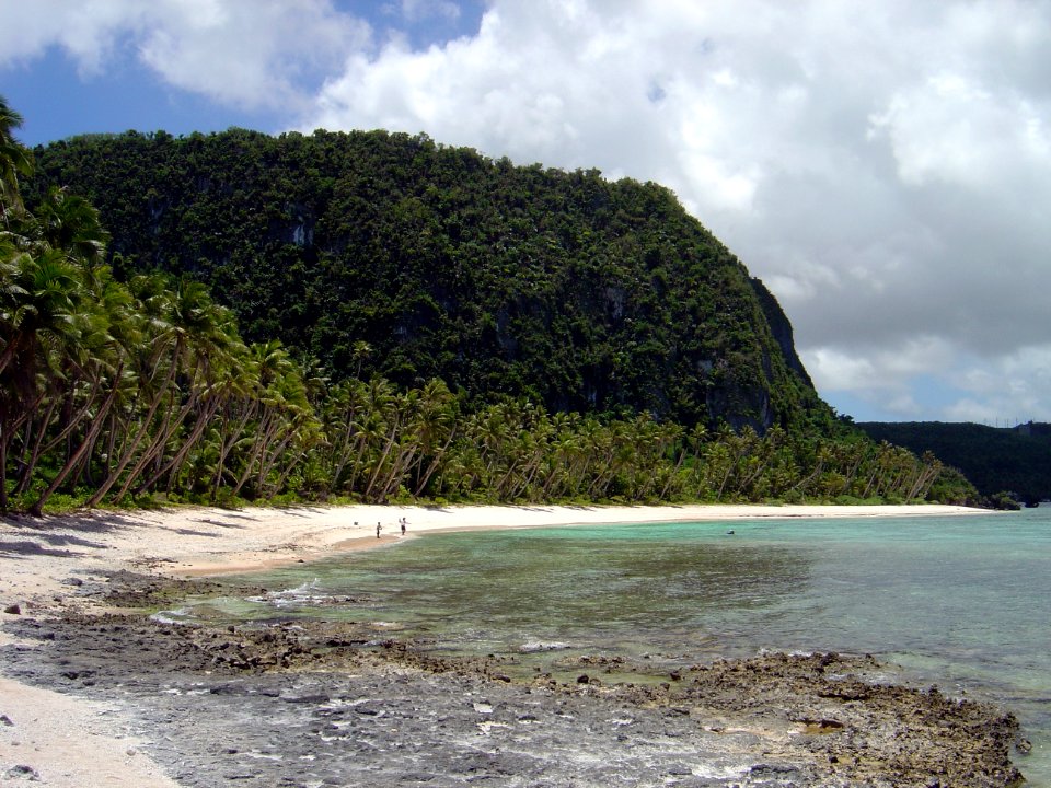 Strangers in paradise on a lonely Guam beach (line378833800)