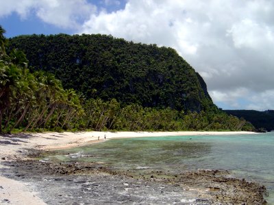 Strangers in paradise on a lonely Guam beach (line378833800)