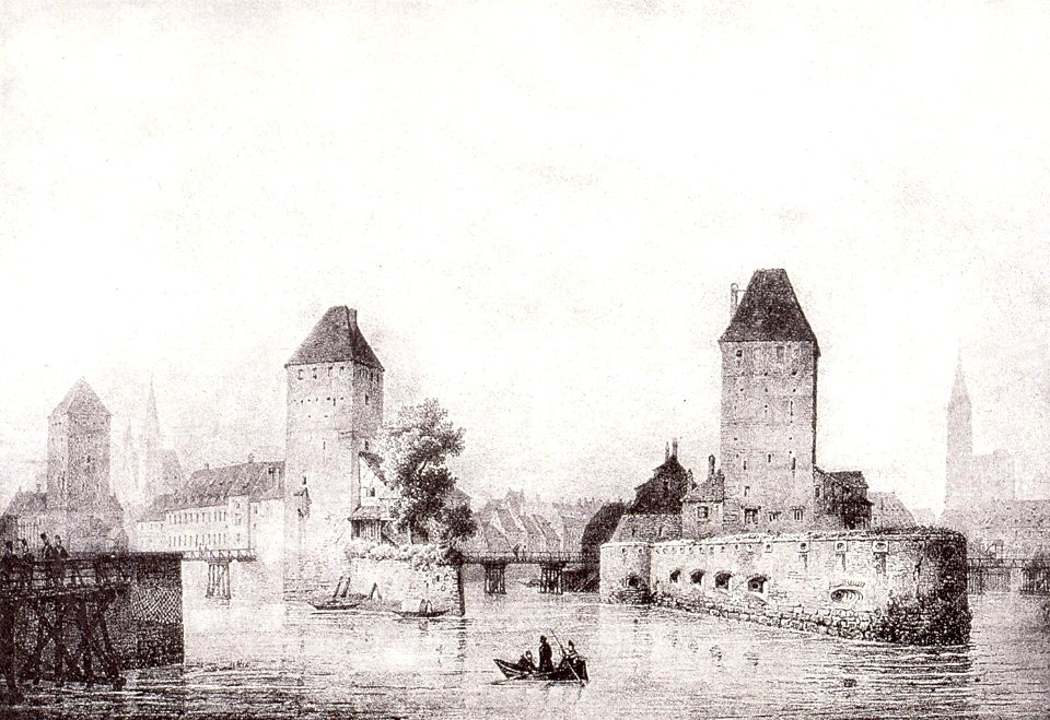 Strasbourg-Vue des Ponts-Couverts (1820)