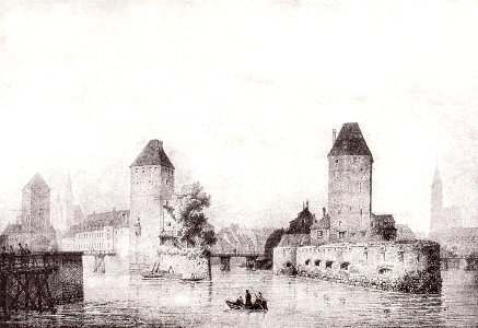 Strasbourg-Vue des Ponts-Couverts (1820)