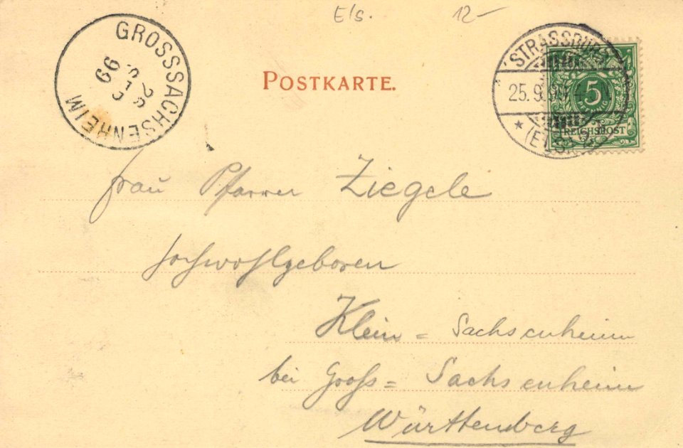 Straßburg i. E., Elsass-Lothringen - Kleberplatz (back) (Zeno Ansichtskarten)