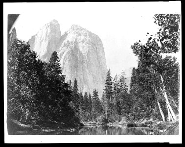 Stream and trees with mountain in background, Yosemite National Park, Calif. LCCN95514114 photo