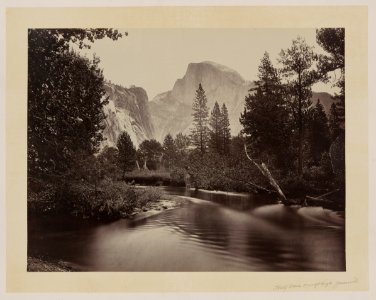 Stream and trees with Half Dome in background, Yosemite Valley, Calif. LCCN95514315