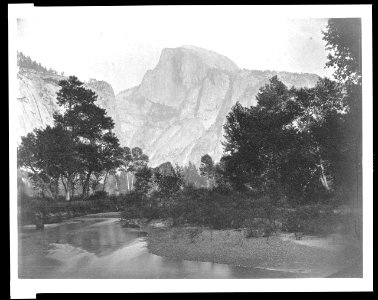 Stream with trees and mountains in background, Yosemite National Park, Calif. LCCN95514087