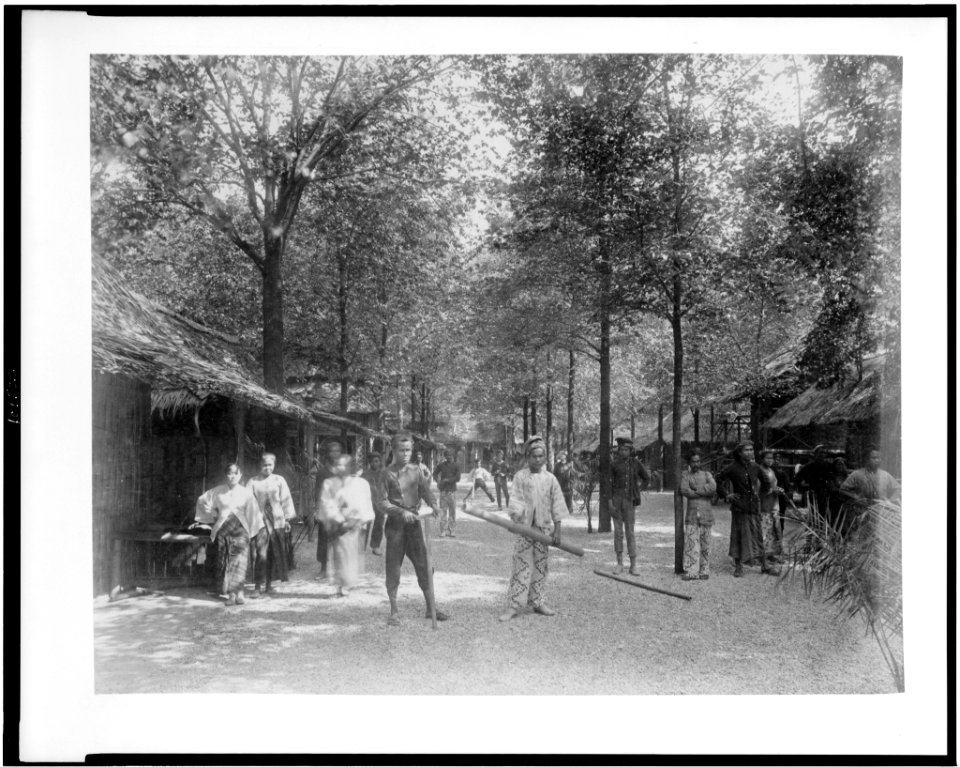 Street scene in Javanese Village showing workers, Paris Exposition, 1889 LCCN94500846