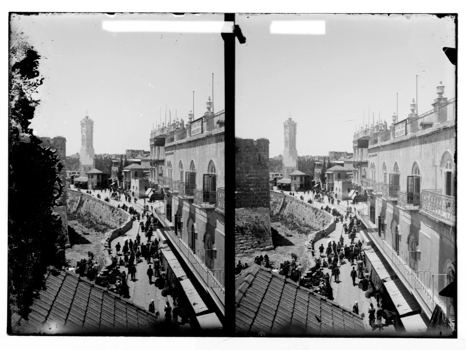 Street scene inside the Jaffa Gate, Jerusalem. LOC matpc.04934
