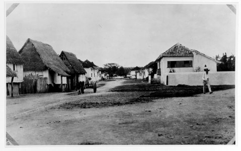 Street scene in Agana - Officers' mess and club. (Guam circa 1900)