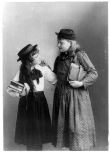 Street-types of Chicago- 2 schoolgirls, one wearing army cap LCCN2005688138