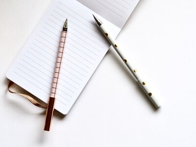 Notebook writing diary photo