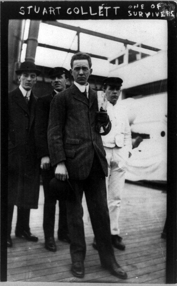 Stuart Collett - one of the (Titanic) survivers (sic) arriving on the CARPATHIA LCCN2001704340