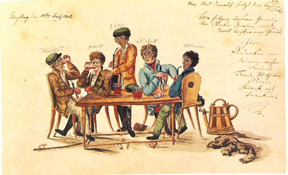 Studentisches Stammbuchblatt Würzburg 1815