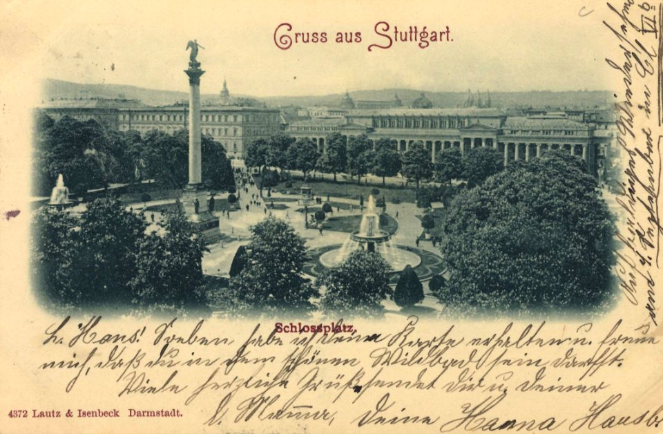 Stuttgart, Baden-Württemberg - Schlossplatz (Zeno Ansichtskarten)