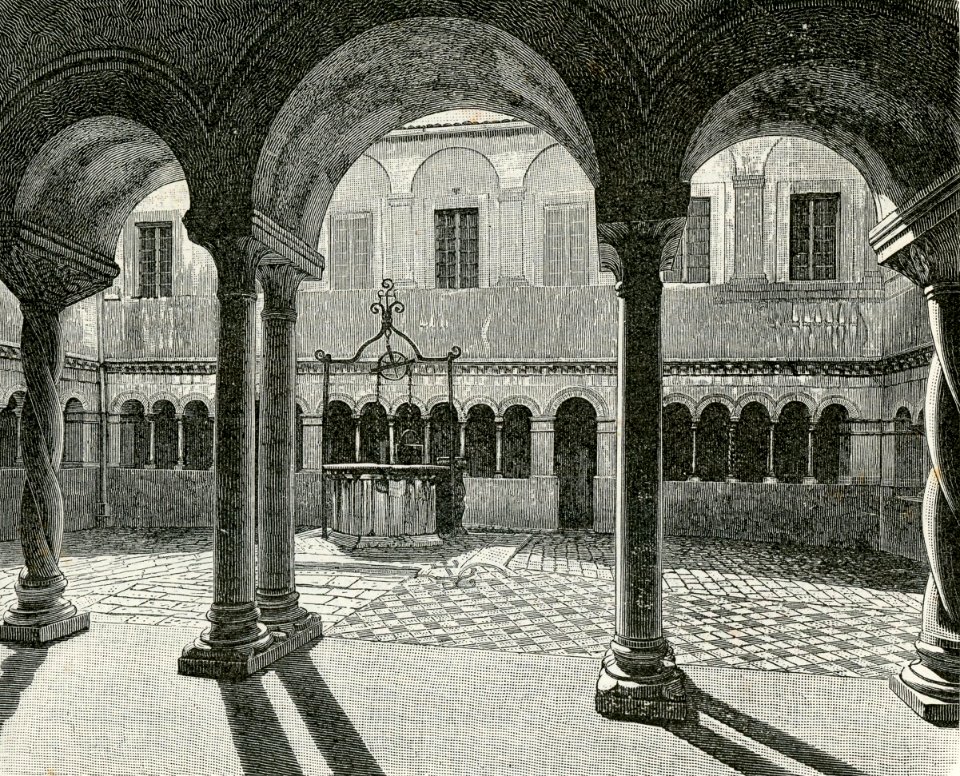 Subiaco Chiostro della chiesa di Santa Scolastica