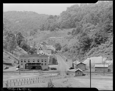 Subsidiary company store, railroad tracks and houses. U.S. Coal and Coke Company, Gary Mines, Gary, McDowell County... - NARA - 540877