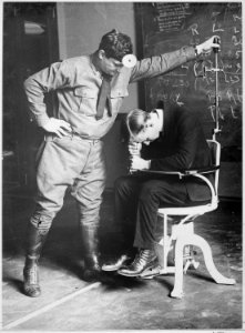 Subjecting the prospective American airman to the falling test. The sixth sense-that of equilibrium-is the function... - NARA - 533734