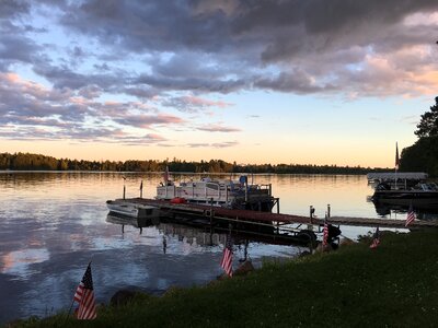 Lake pontoon boat photo