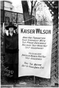 Suffragette banner. One of the banners, the women who picketed the White House . . . - NARA - 533769 photo