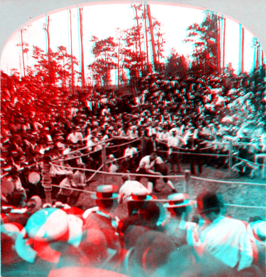Sullivan - Kilrain stereocard 1 anaglyph