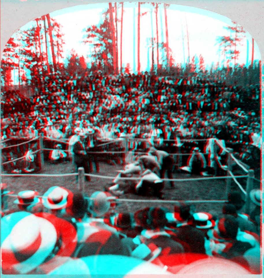 Sullivan - Kilrain stereocard 4 anaglyph
