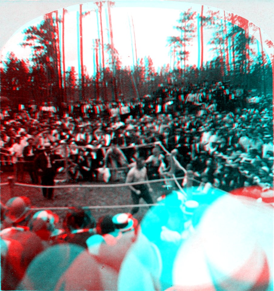 Sullivan - Kilrain stereocard 3 anaglyph