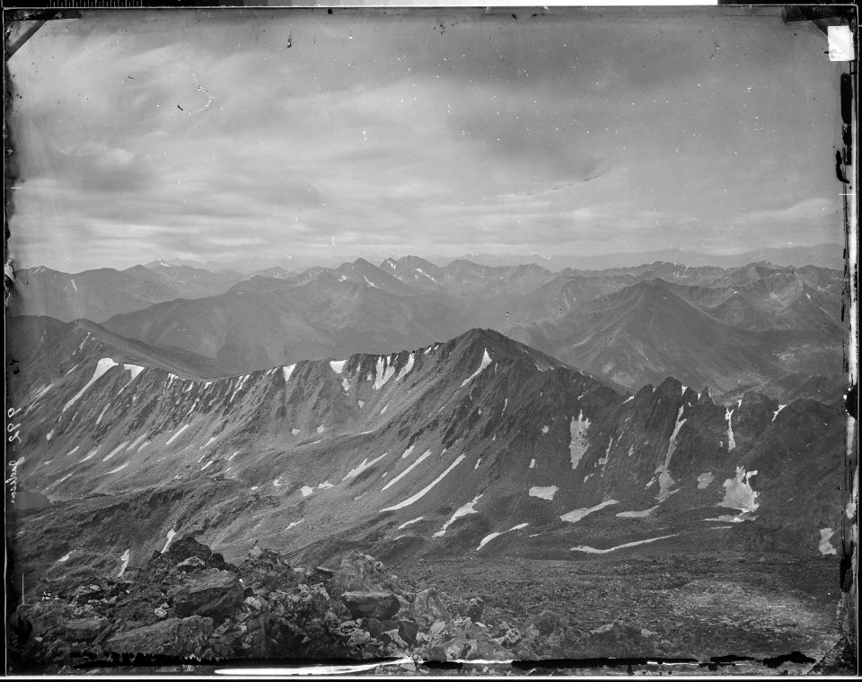 Summits of Sawatch Range, Colorado, from top of La Plata Mountain. - NARA - 517686