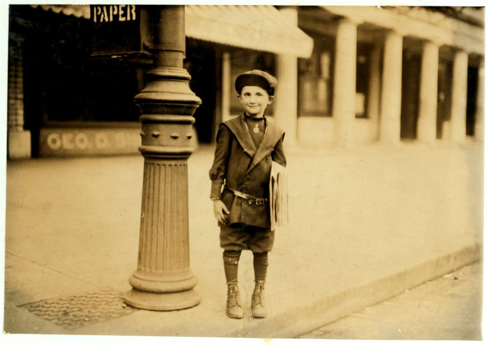 Sunday, 7 yr. old news-boy, without a badge, who tried to 'short-change' me when he sold me a paper. 'He can rustle de poipers' another boy said. William Parralla, 313 Second St., S.W., LOC nclc.03779
