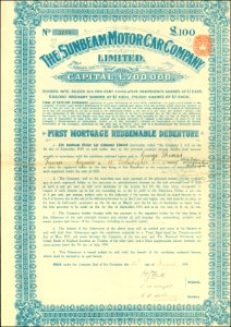 Sunbeam Motor Car Company Ltd 1919