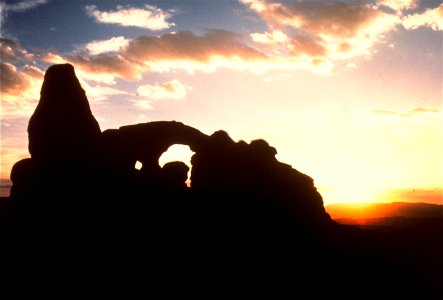 Sunset Turret Arch Arches National Park Utah USA