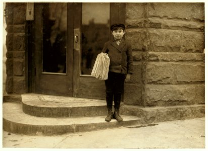 Sunday morning, March 7, 1909. Morris Hurowitz, 10 years old. Been selling 2 years. Sells Saturday until 8 P.M. Starts out again Sunday at 7 A.M. Sells 25 or more Sunday papers. Is a bright LOC cph.3c07779 photo