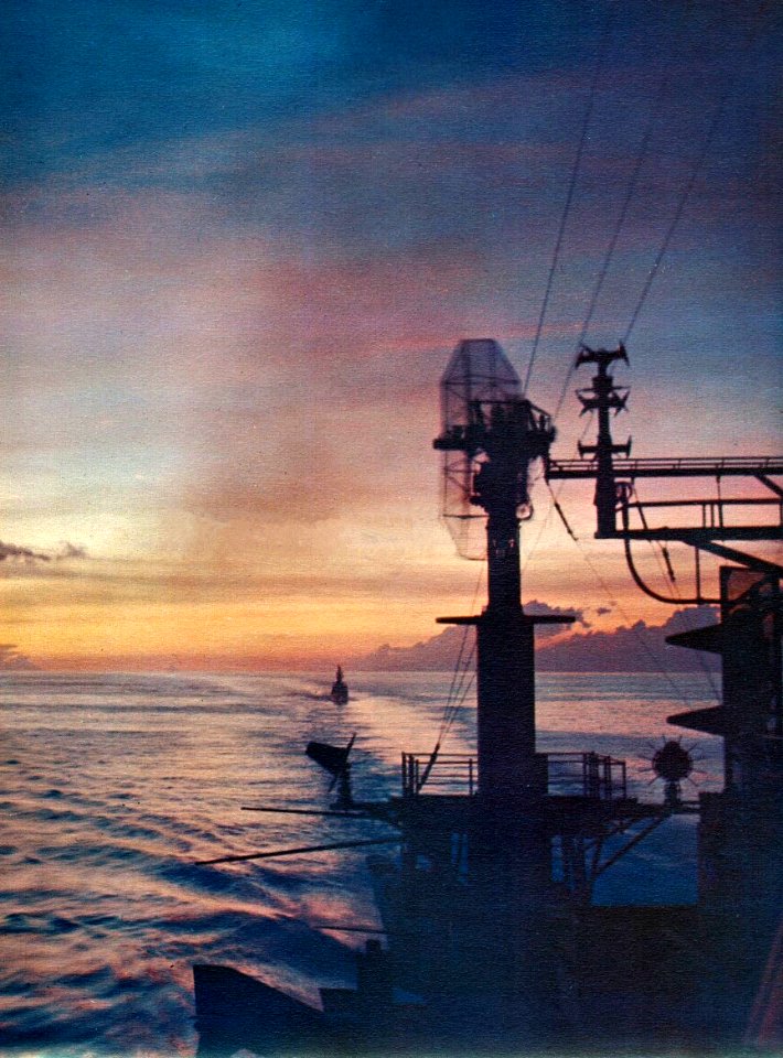 Sunset seen from USS Constellation (CVA-64) c1964