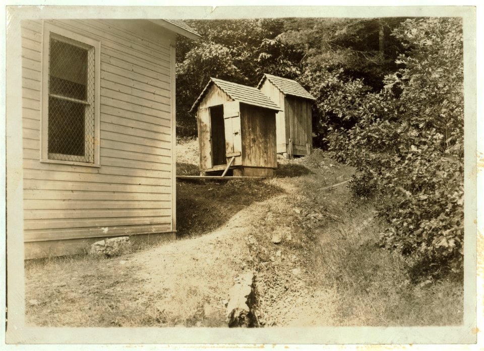 Sunset School - Showing bad location of toilets, - above the school and near together. (See Photo No. 18.) LOC nclc.04355