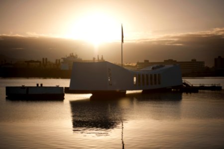 Sunrise over USS Arizona Memorial 150108-N-WF272-006