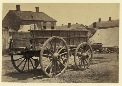 Supply wagon, probably in a Civil War military facility LCCN2006681112