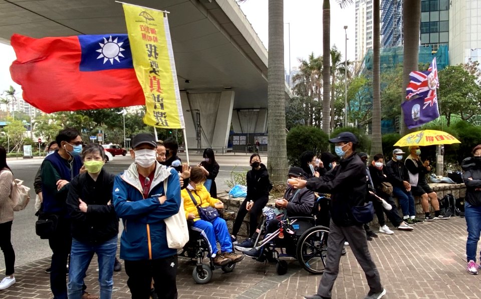 Supporters outside West Kowloon Court 20210303