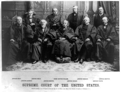 Supreme Court of the United States, 1894- Justices Gray, Jackson, Field, Shiras, Harlan, Brewer, White and Chief Justice Fuller LCCN2002698711