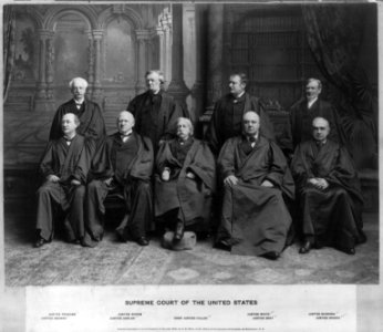 Supreme Court of the United States- Justice Peckham, Justice Brewer, Justice Shiras, Justice Harlan, Chief Justice Fuller, Justice White, Justice Gray, Justice McKenna, Justice Brown LCCN2004682044