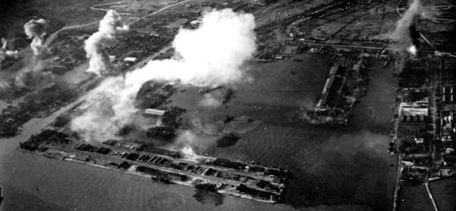 Surabaya, Java, under attack on 17 May 1944