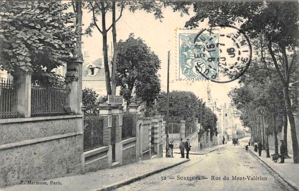 Suresnes.Rue du Mont-Valérien.Passants