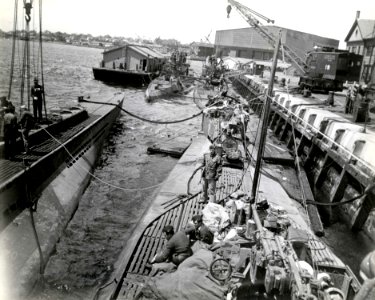 Surrendered German submarines at Portmouth Navy Yard 1945 photo