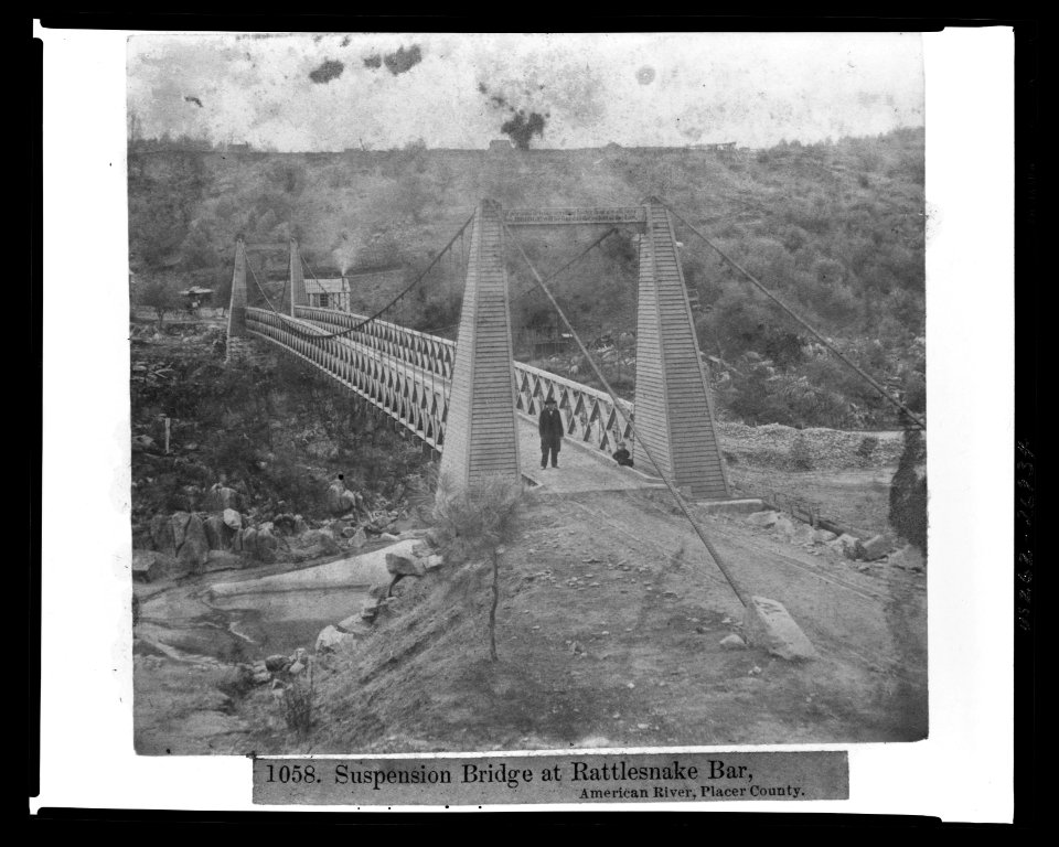 Suspension Bridge at Rattlesnake Bar, American River, Placer County LCCN2002719845
