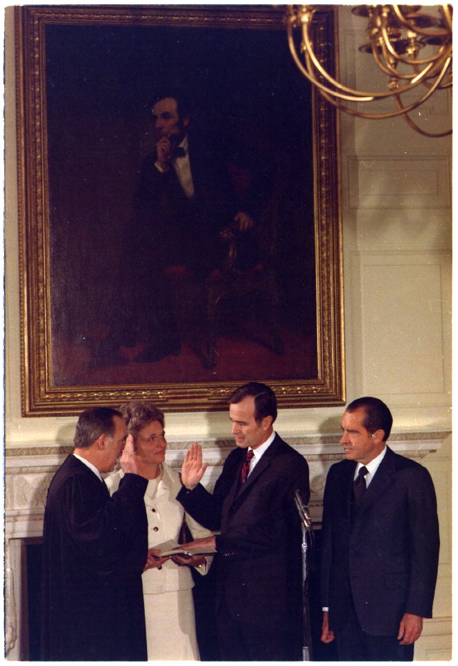 Swearing in ceremony of George S. Bush as a U.S. Representative to the United Nations - NARA - 194352
